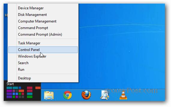 Control Panel Power User menu