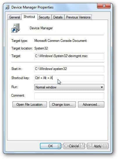 Device Manager Shortcut 7