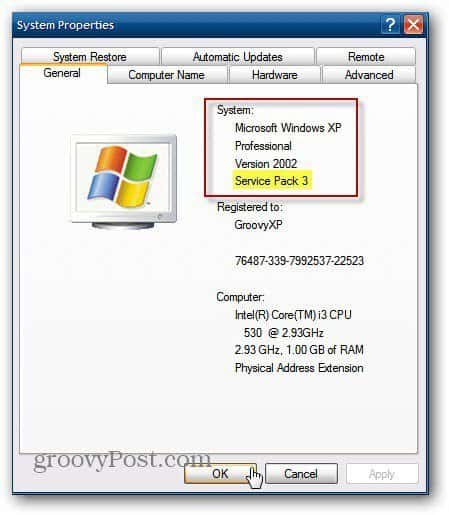 XP Pro Service Pack 3