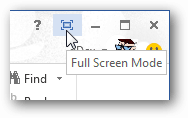 office 2013 full screen mode button