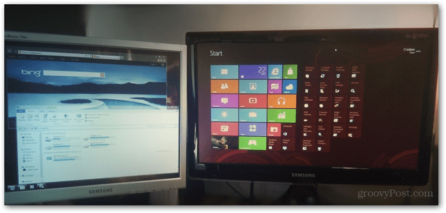windows 8 dual monitor setup metro desktop combination setting multitask picture