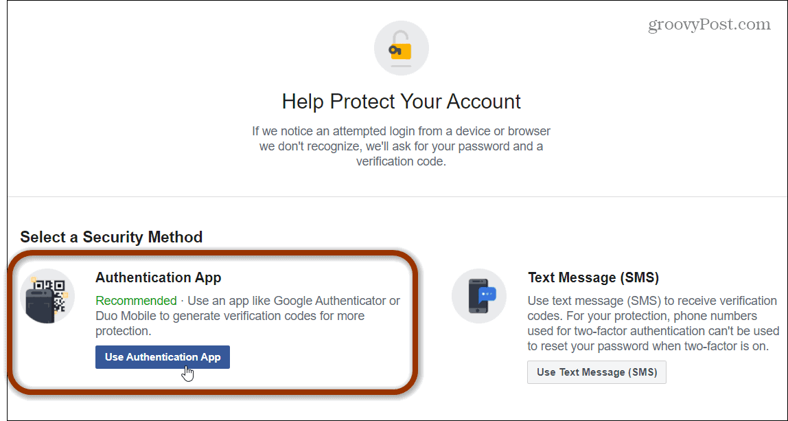 How To Enable Facebook Two Factor Authentication with an