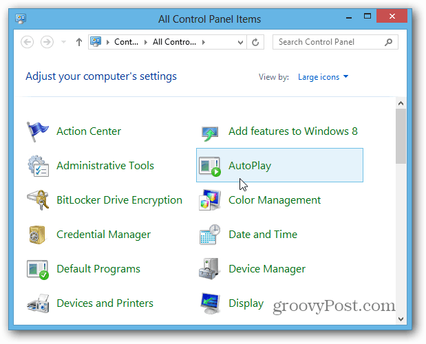 AutoPlay Windows 8 Desktop