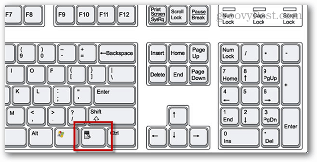 location of windows menu key on the keyboard