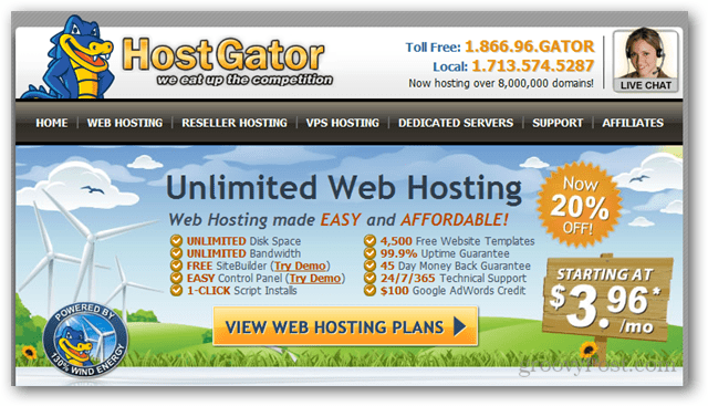 hostgator, from florida for the web