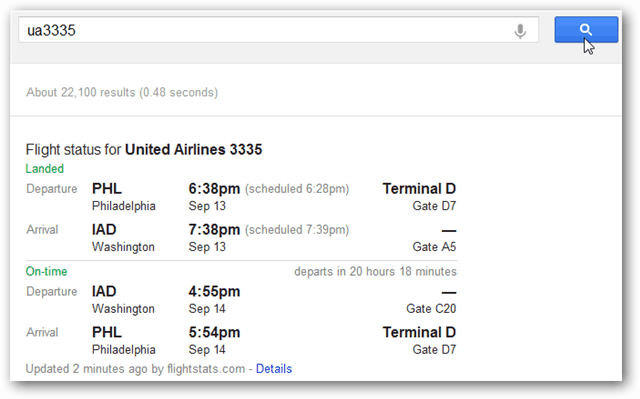 google flight information