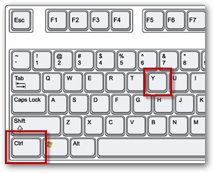 redo keyboard shortcut ctrl y
