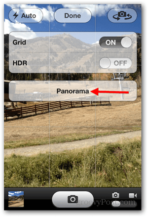 Take iPhone iOS Panoramic Photo - Tap Panorama