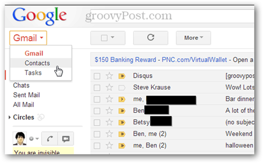 import multiple contacts in Gmail