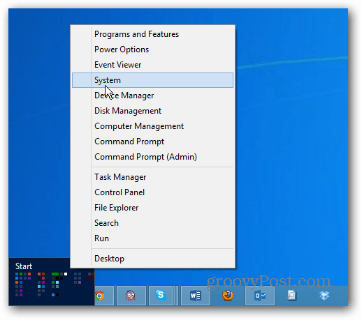 Windows 8 Power User menu