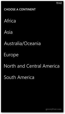 Windows Phone 8 maps available continent