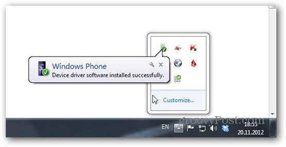 windows phone 8 connected recognized