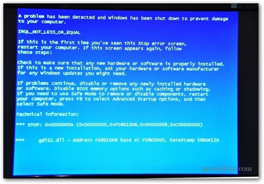 blue screen computer savers