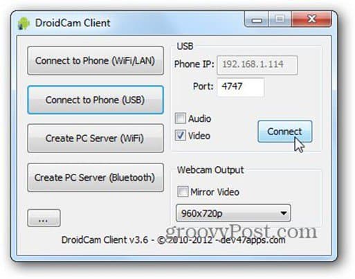 droidcam pc client settings