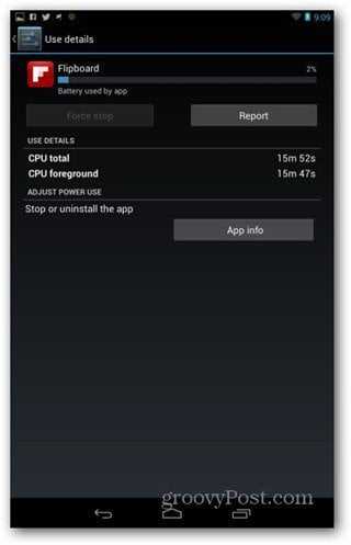 Nexus 7 app info