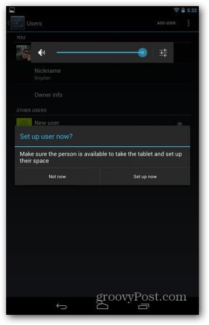Nexus 7 user accounts - set up user now
