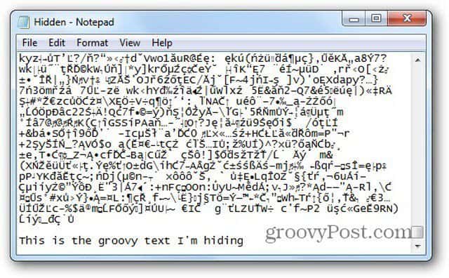 hide text in image notepad hidden text