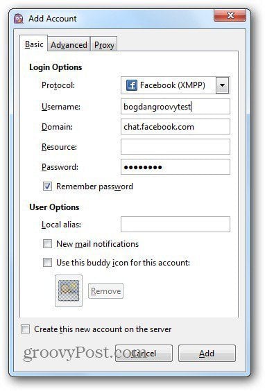 pidgin welcome screen add accounts facebook