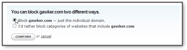 blocking individual domain name using DNS