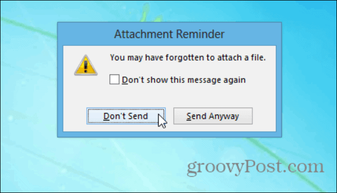 Do not send error message missing attachment