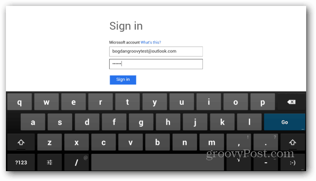 Outlook.com Android app add account sign in