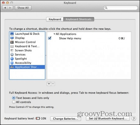Application Shortcuts OS X