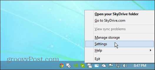 SkyDrive Settings