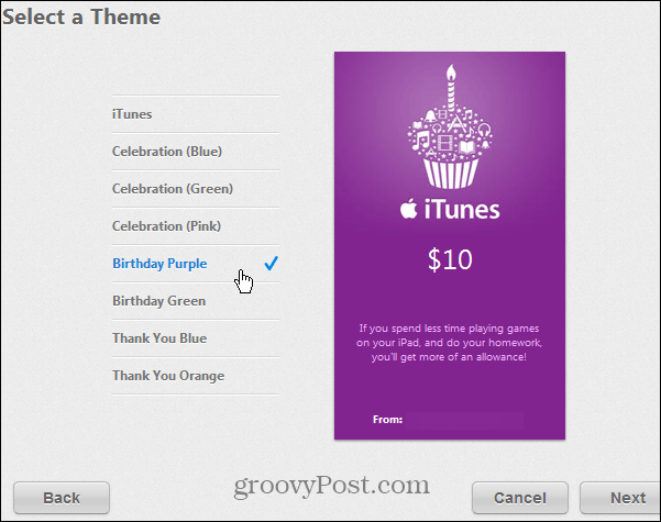 iTunes Gift Card Styles
