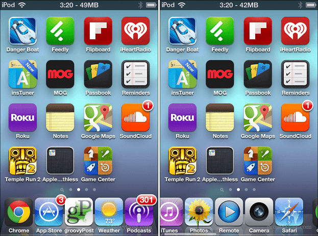 Five icons iOS Dock
