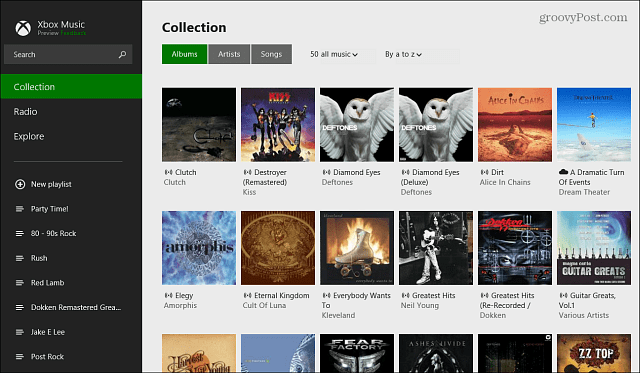 Xbox Music App Album Collection
