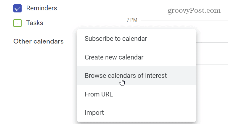 browse calendars of interest