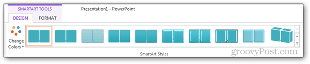 smartart smart art design tab design smartart style choice bevel emboss look shine reflection look