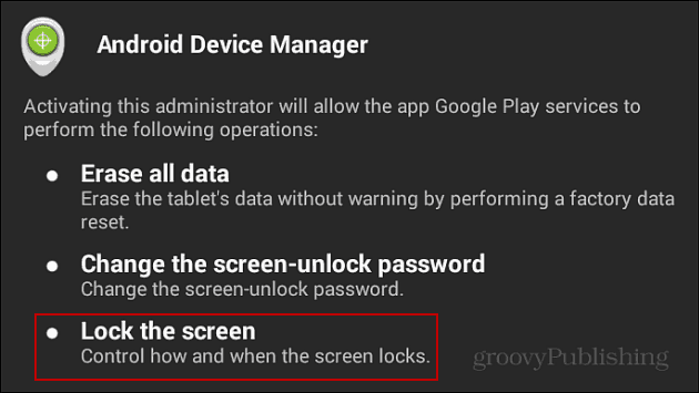 Lock Screen Option