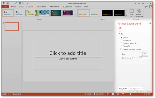 Office 2013 Template Create Make Custom Design POTX Customize Slide Slides Tutorial How To Format Background Pane