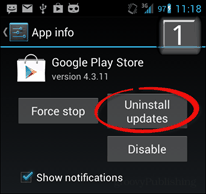 uninstall updates google play store