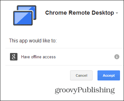 Chrome Remote Desktop PC authorize