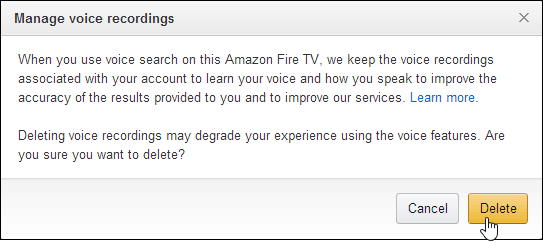Delete Voice Searches