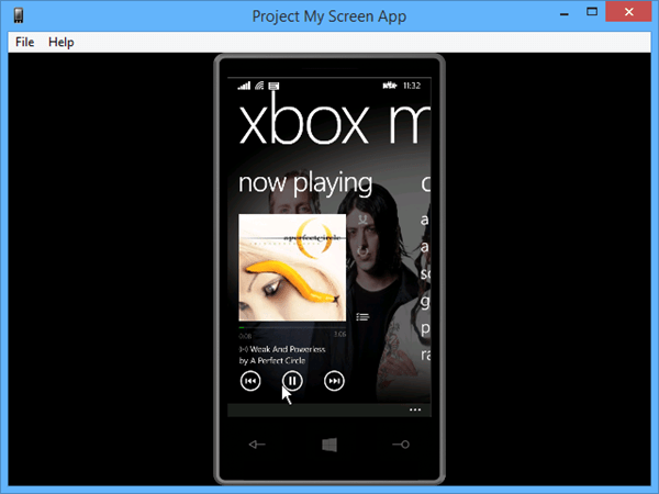Windows Phone 8.1 Allows Projecting Screen to a PC