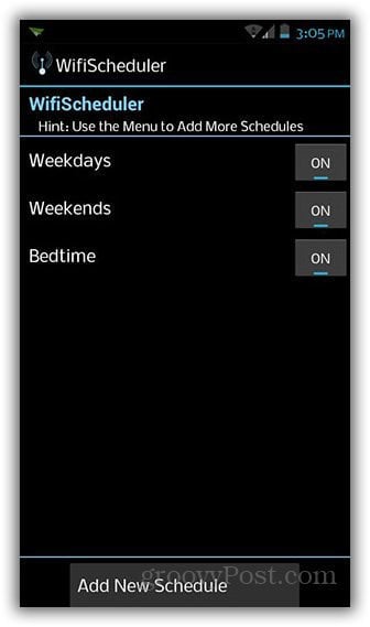 wifi scheduler for Android