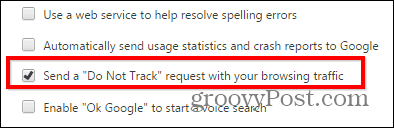 Chrome Do Not Track