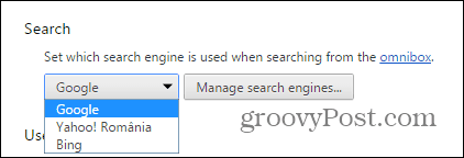 Chrome search provider