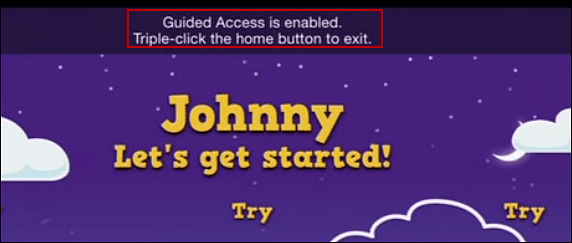 Guided Access Message