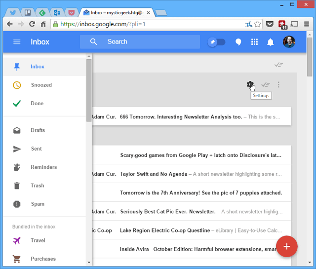 inbox by Gmail Chrome