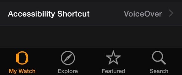 Accessibility Shortcut - Apple Watch
