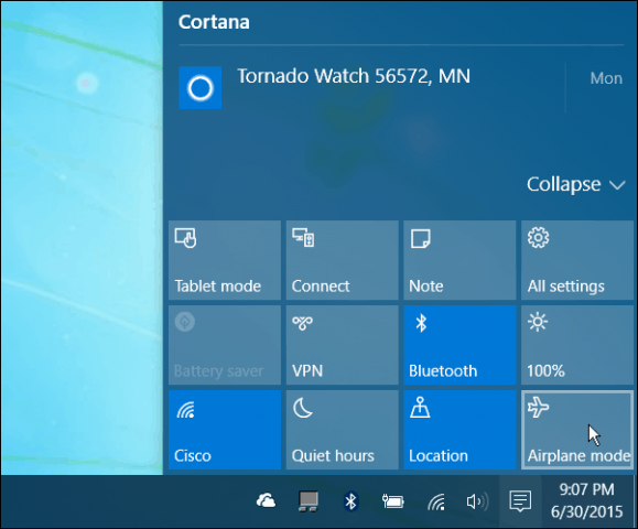 Action Center Windows 10