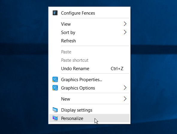 Windows 10 Personalize