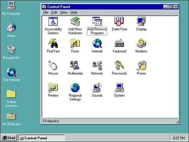 Windows 95 Control Panel