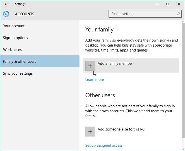 Windows 10 Accounts