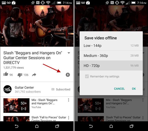 YouTube Red on Android