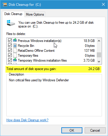 4 disk cleanup